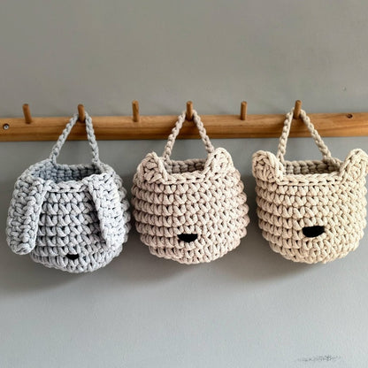 Zuri House Crochet Bunny Basket - Baby Blue