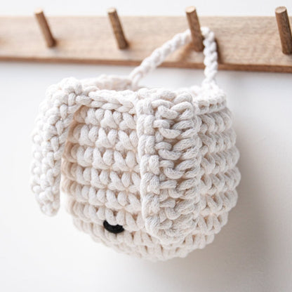 Zuri House Crochet Bunny Basket - Ivory