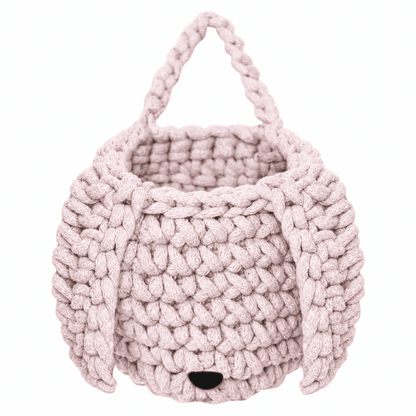 Zuri House Crochet Bunny Basket - Pale Pink