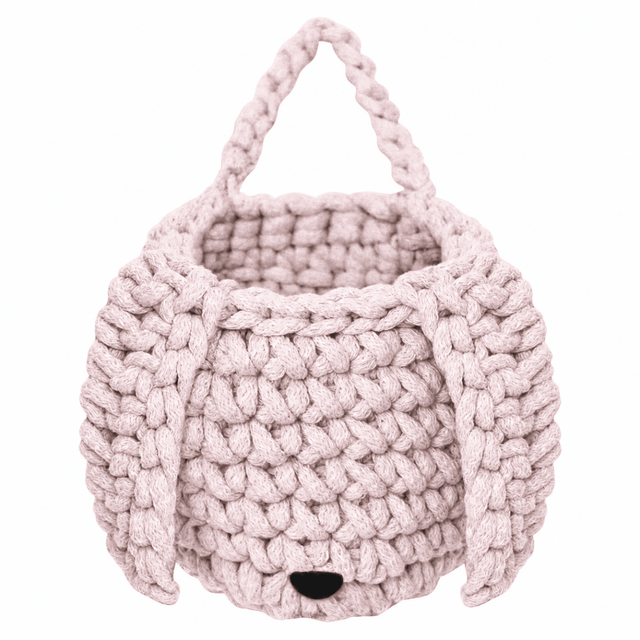 Zuri House Crochet Bunny Basket - Pale Pink
