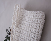 Zuri House Large Crochet Christmas Stocking - Ivory