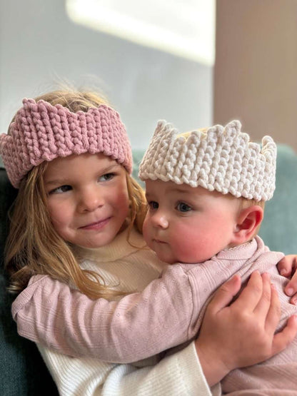 Zuri House Crochet Crown - Powder Pink