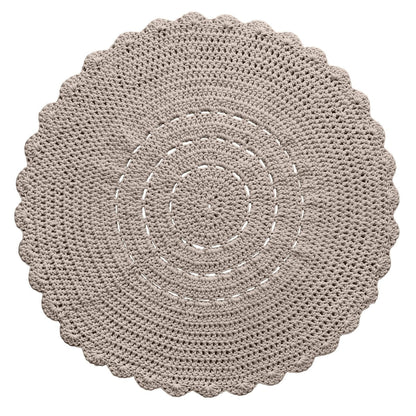 Zuri House Crochet Doily Rug - Beige