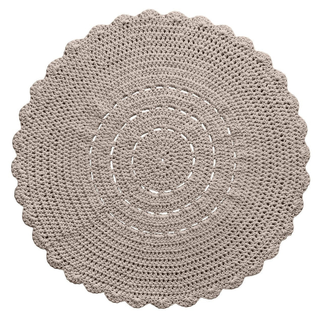 Zuri House Crochet Doily Rug - Beige