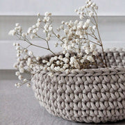 Zuri House Crochet Small Flat Basket - Beige