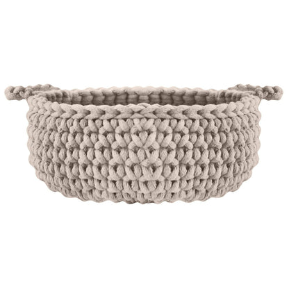 Zuri House Crochet Small Flat Basket - Beige
