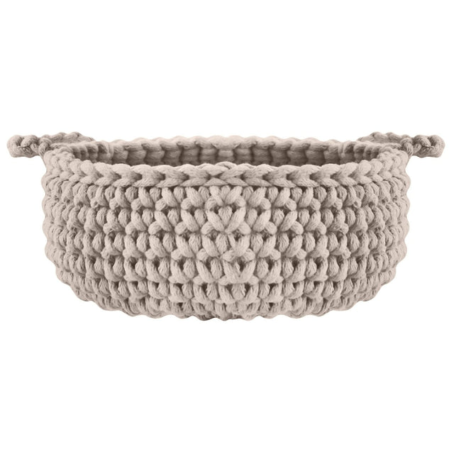 Zuri House Crochet Small Flat Basket - Beige
