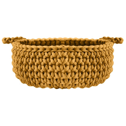 Zuri House Crochet Small Flat Basket - Mustard