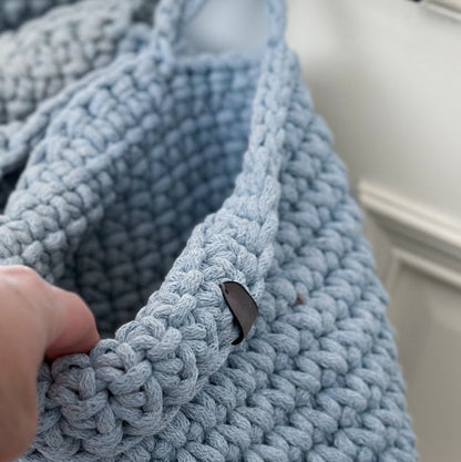Zuri House Crochet Hanging Bag - Baby Blue