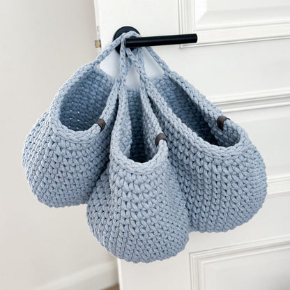 Zuri House Crochet Hanging Bag - Baby Blue