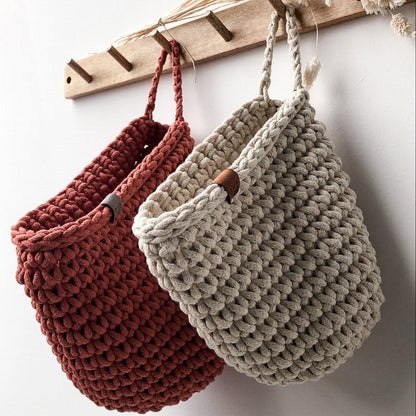 Zuri House Crochet Hanging Bag - Beige