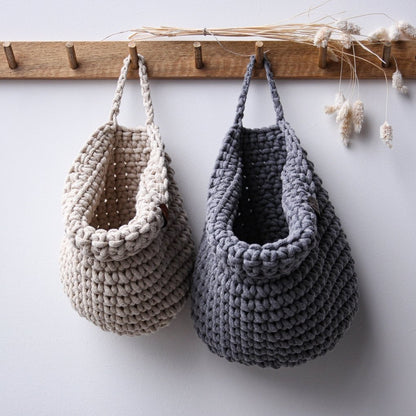 Zuri House Crochet Hanging Bag - Beige