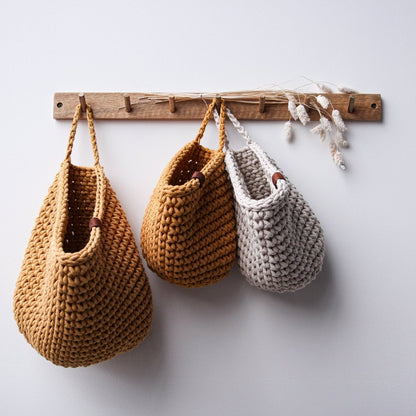 Zuri House Crochet Hanging Bag - Beige