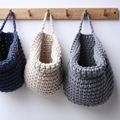 Zuri House Crochet Hanging Bag - Grey