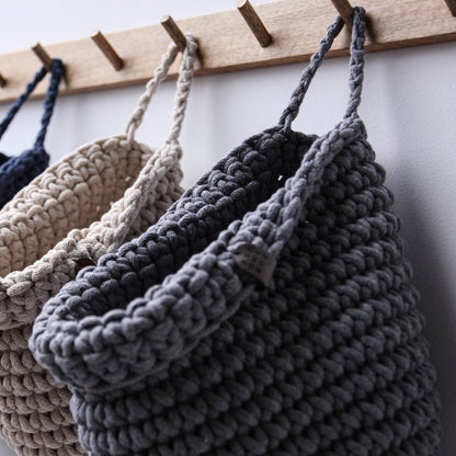 Zuri House Crochet Hanging Bag - Grey