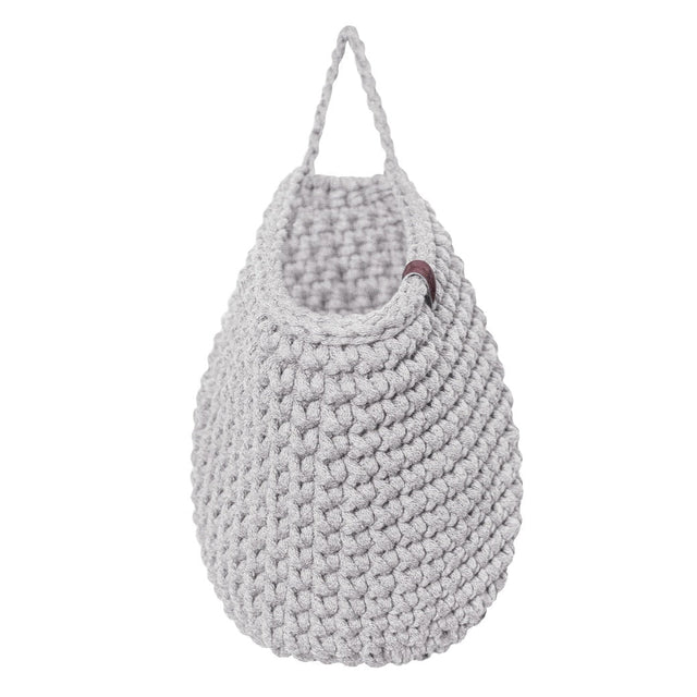 Zuri House Crochet Hanging Bag - Light Grey