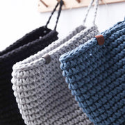 Zuri House Crochet Hanging Bag - Light Grey