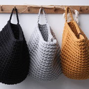 Zuri House Crochet Hanging Bag - Light Grey