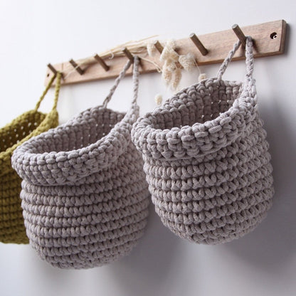 Zuri House Crochet Hanging Bag - Mocha