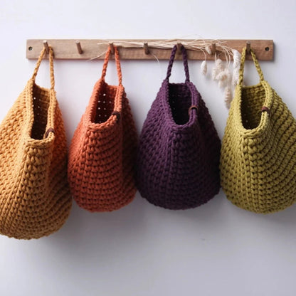 Zuri House Crochet Hanging Bag - Mocha
