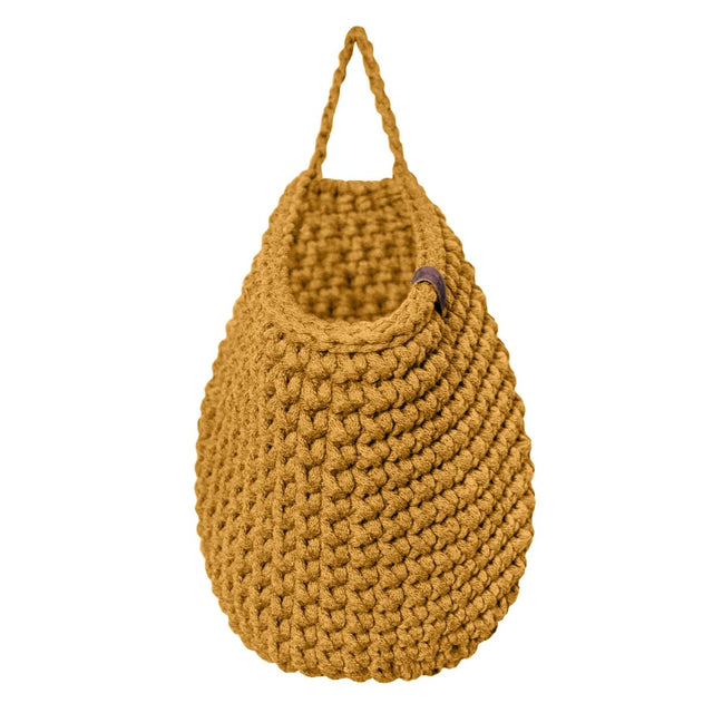 Zuri House Crochet Hanging Bag - Mustard