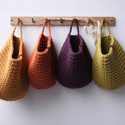 Zuri House Crochet Hanging Bag - Mustard