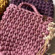 Zuri House Crochet Hanging Bag - Old Rose