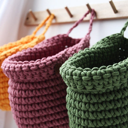 Zuri House Crochet Hanging Bag - Old Rose