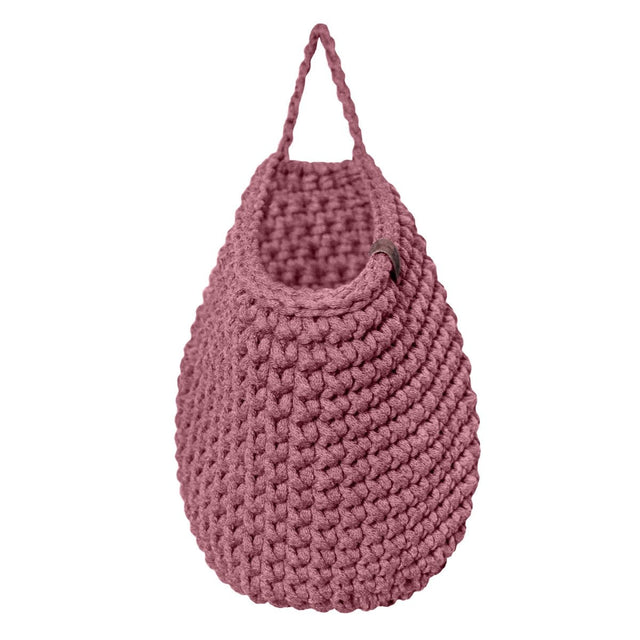 Zuri House Crochet Hanging Bag - Old Rose