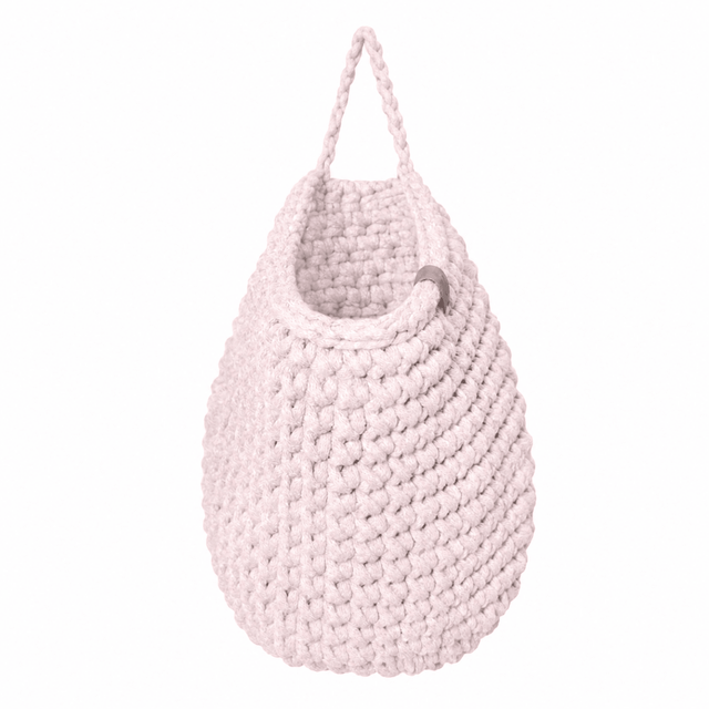 Zuri House Crochet Hanging Bag - Pale Pink