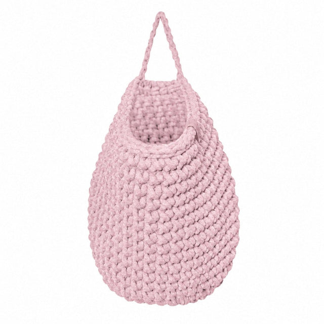 Zuri House Crochet Hanging Bag - Powder Pink