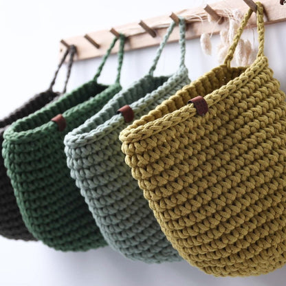 Zuri House Crochet Hanging Bag - Sage
