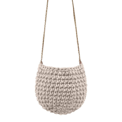 Zuri House Small Crochet Hanging Basket - Beige