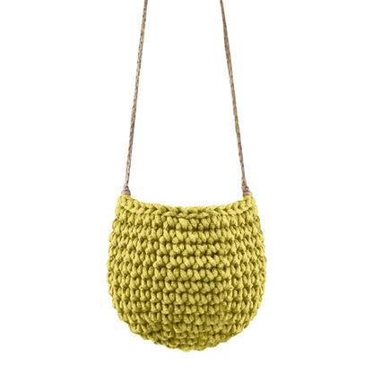 Zuri House Small Crochet Hanging Basket - Golden Kiwi