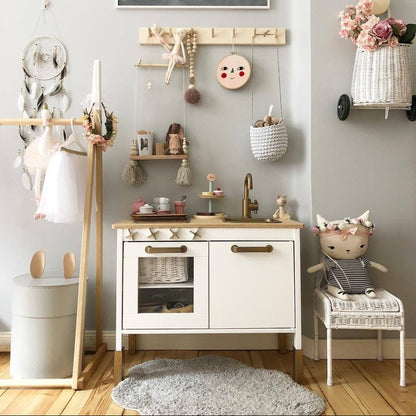 Zuri House Small Crochet Hanging Basket - Light Grey