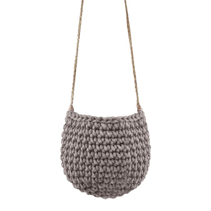 Zuri House Small Crochet Hanging Basket - Mocha
