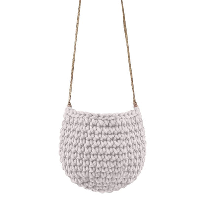 Zuri House Small Crochet Hanging Basket - Oatmeal