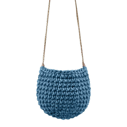 Zuri House Small Crochet Hanging Basket - Petrol