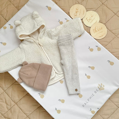 Ralphie Bear Anti-Roll Wedge Changing Mat - Pears