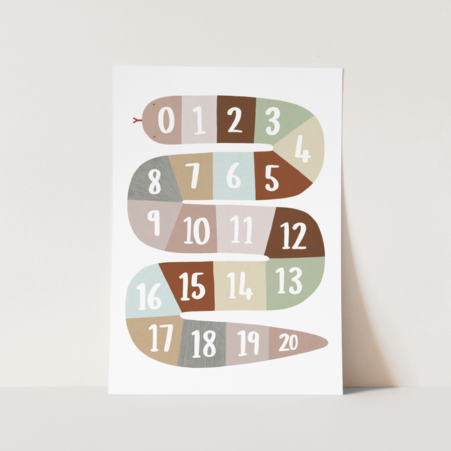 Kid of the Village Number Snake Fine Art Print - Brown, Green