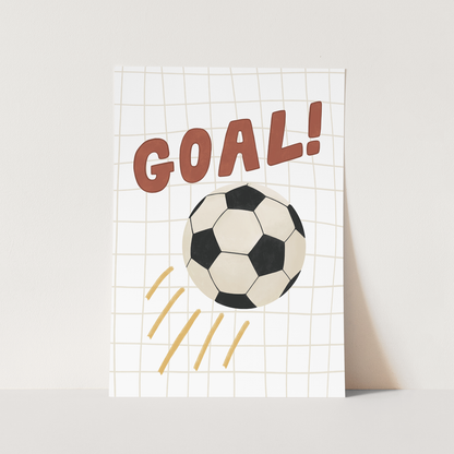 Kid of the Village Goal Fine Art Print - White