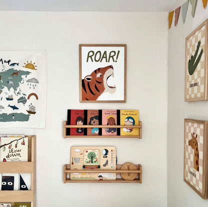 Kid of the Village Roar Tiger Fine Art Print - White