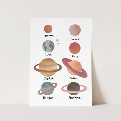 Kid of the Village Planets Fine Art Print - White