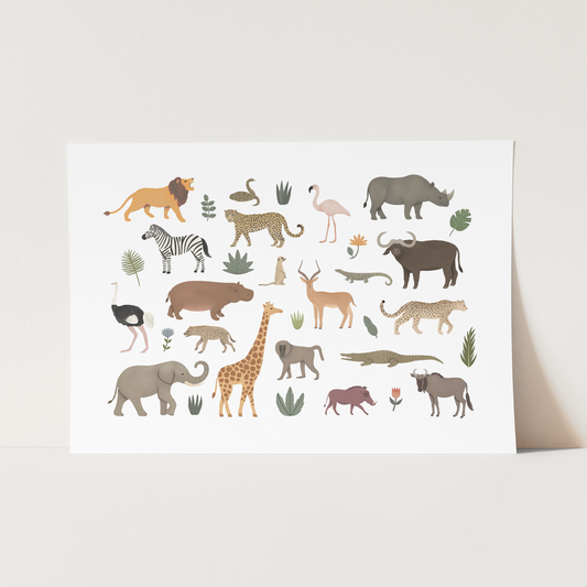 Kid Of The Village Safari Animal Fine Art Print