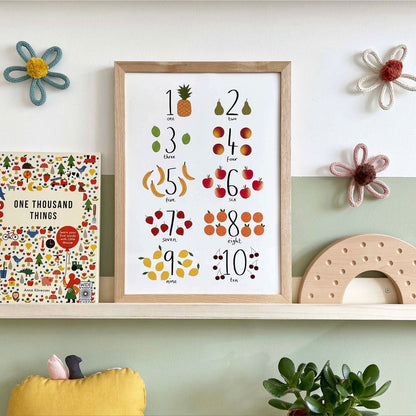 Kid of the Village Counting Fruit Fine Art Print