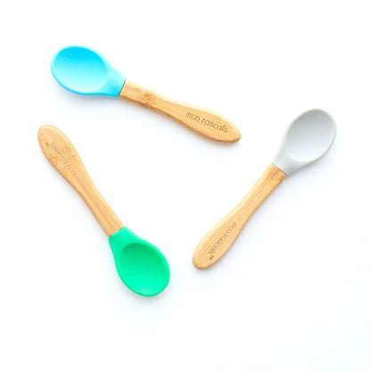 Eco Rascals Best Bamboo And Silicone Spoon Set