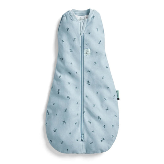 ergoPouch Organic All Year Cocoon Swaddle Sleeping Bag 1 Tog - blue - Dragonflies