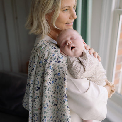 Ralphie Bear Large Muslin Swaddle - Wildflower