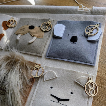 MiniCamp Felt Pocket Wall Organiser - Animals