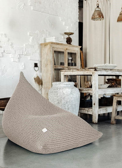 Zuri House Knitted Bean Bag - Beige